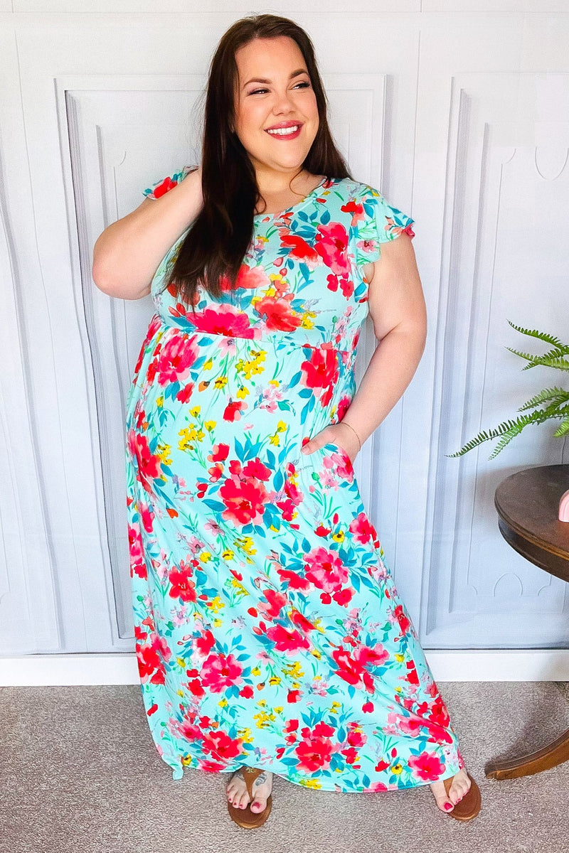 What A Vision Aqua Floral Fit & Flare Maxi Dress Turquoise Heifer Boutique What A Vision Aqua Floral Fit & Flare Maxi Dress Turquoise Heifer Boutique