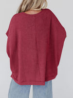 To the Nines Ribbed Dolman Top