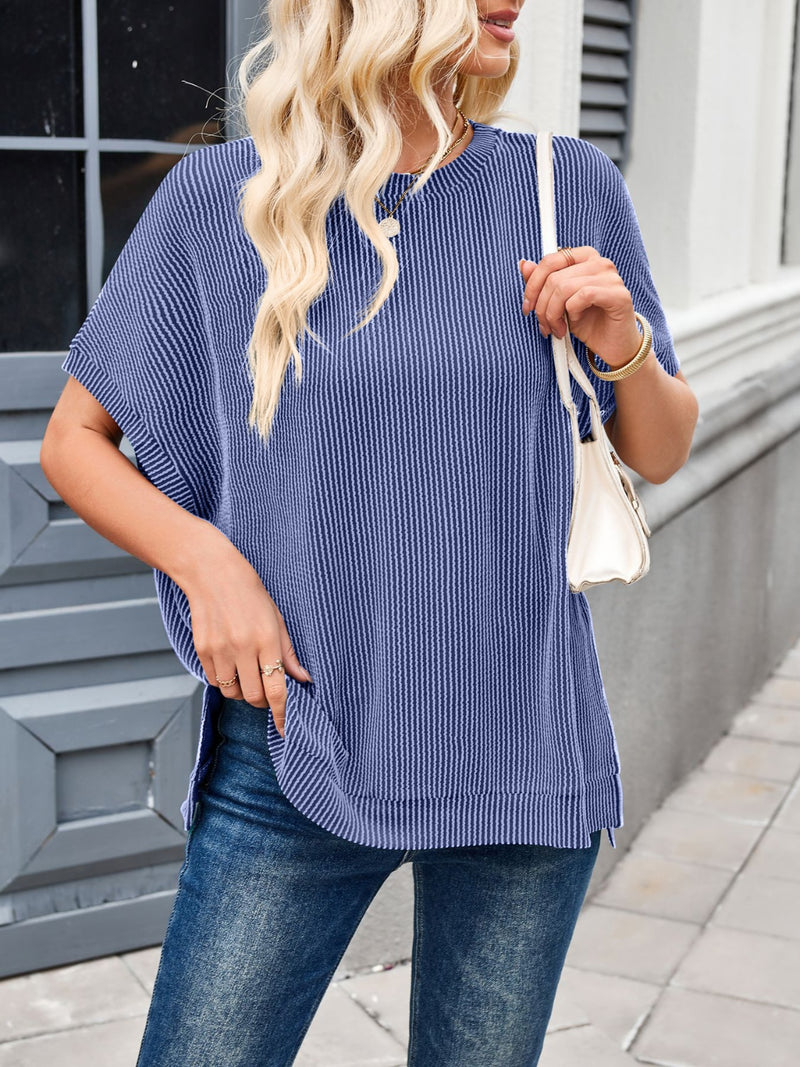 To the Nines Ribbed Dolman Top