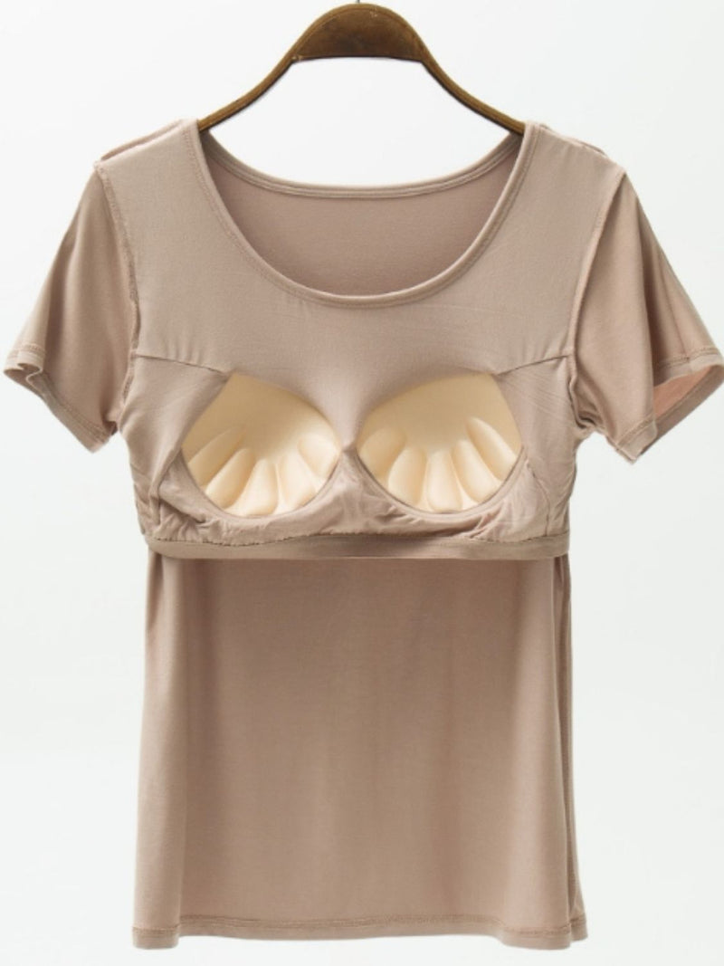 Finally Free Round Neck Modal T-Shirt with Bra