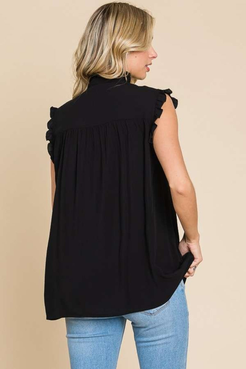 Calm, Cool, & Collected Frill Edge Sleeveless Top