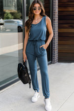 Elsie Drawstring Sleeveless Jumpsuit