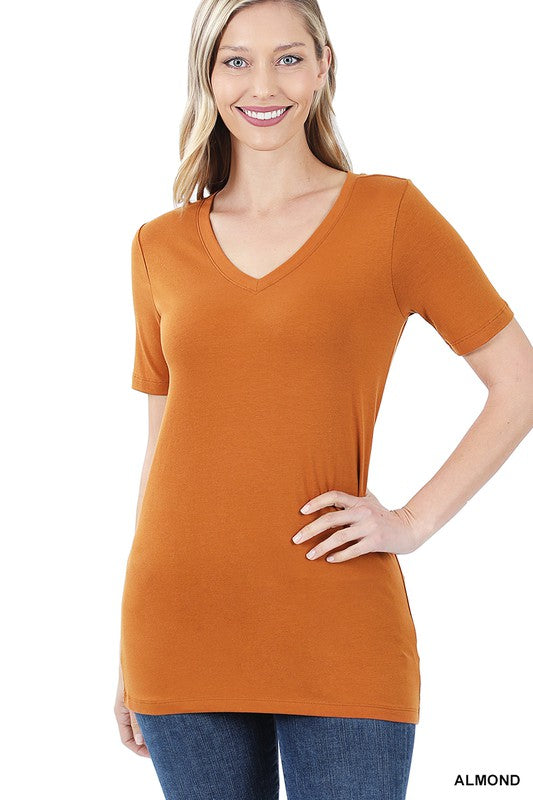 COTTON V-NECK SHORT SLEEVE T-SHIRTS