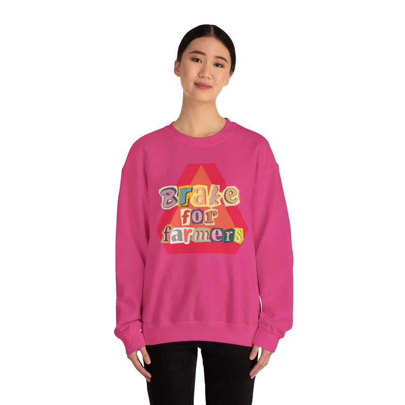 Brake for Farmers Crewneck Sweatshirt