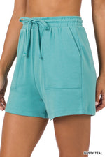COTTON DRAWSTRING WAIST SHORTS