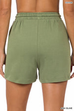 COTTON DRAWSTRING WAIST SHORTS
