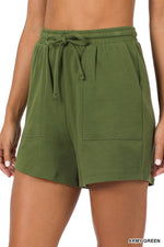 COTTON DRAWSTRING WAIST SHORTS