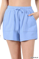 COTTON DRAWSTRING WAIST SHORTS