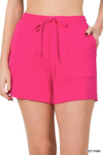 COTTON DRAWSTRING WAIST SHORTS