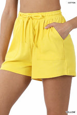 COTTON DRAWSTRING WAIST SHORTS