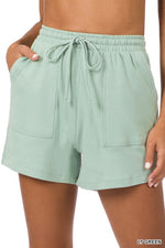 COTTON DRAWSTRING WAIST SHORTS