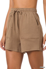 COTTON DRAWSTRING WAIST SHORTS