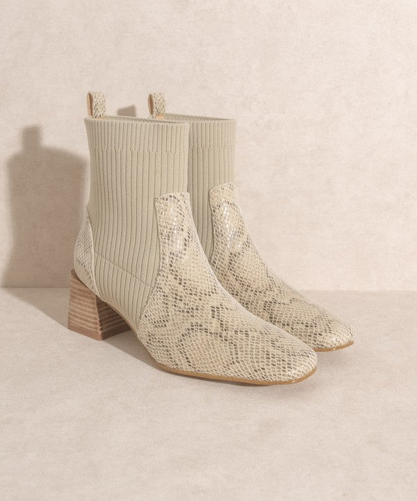 Geraldine - Sock Bootie in Snake