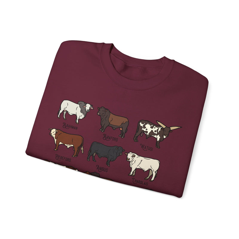 Breeds of Cattle Sweatshirt
