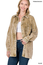 OVERSIZED PREMIUM VINTAGE WASHED CORDUROY SHACKET