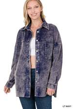 OVERSIZED PREMIUM VINTAGE WASHED CORDUROY SHACKET