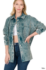 OVERSIZED PREMIUM VINTAGE WASHED CORDUROY SHACKET