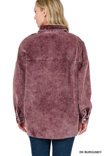OVERSIZED PREMIUM VINTAGE WASHED CORDUROY SHACKET