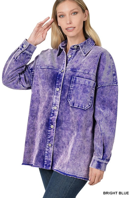 OVERSIZED PREMIUM VINTAGE WASHED CORDUROY SHACKET