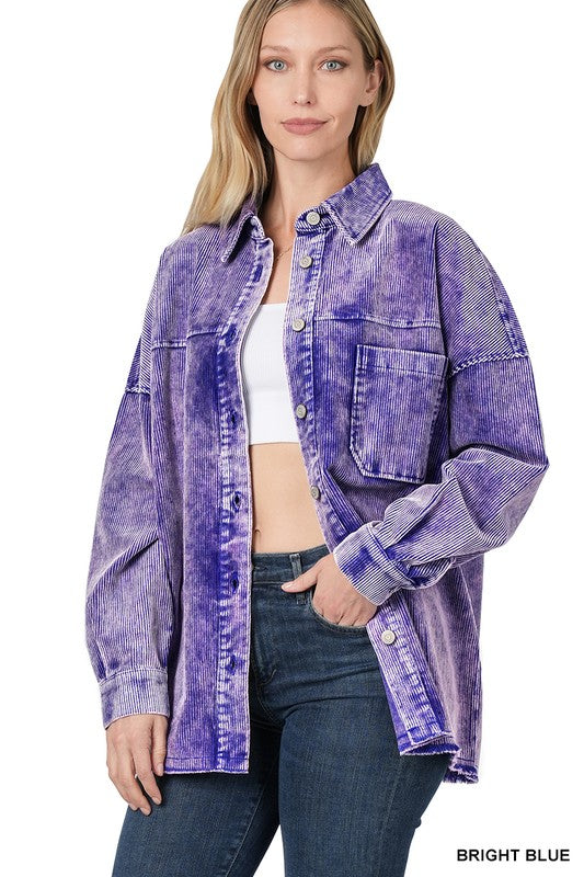 OVERSIZED PREMIUM VINTAGE WASHED CORDUROY SHACKET