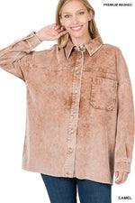 OVERSIZED PREMIUM VINTAGE WASHED CORDUROY SHACKET