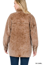 OVERSIZED PREMIUM VINTAGE WASHED CORDUROY SHACKET