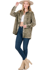 OVERSIZED PREMIUM VINTAGE WASHED CORDUROY SHACKET