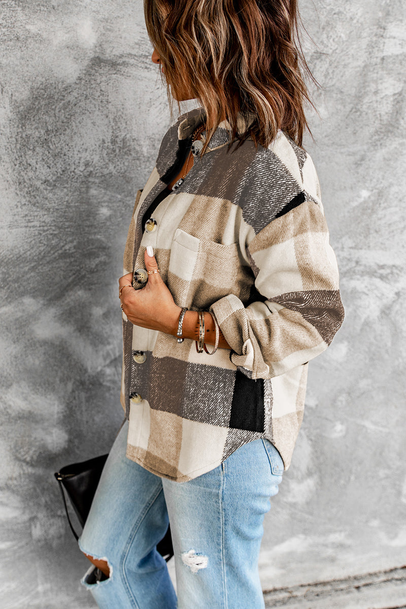 Plaid to Meet You Buttoned Pocketed Shacket