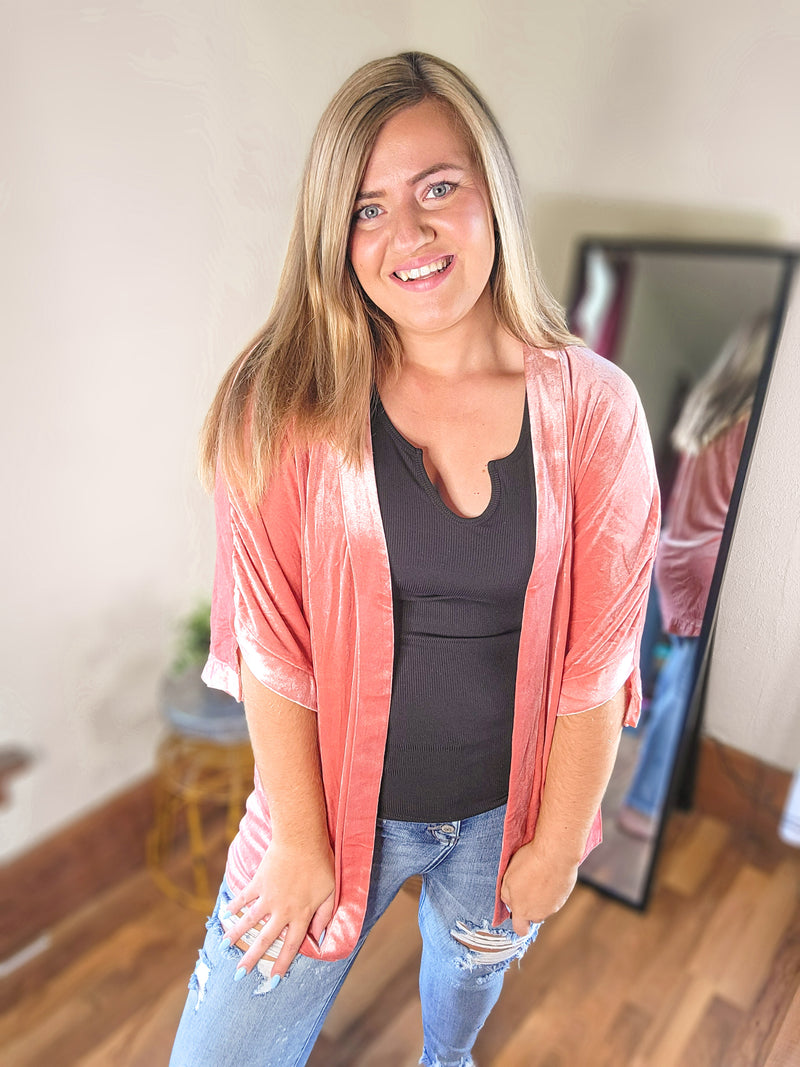 Pink Velvet Kimono