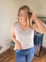 Natural Quarter Snap Henley Tank
