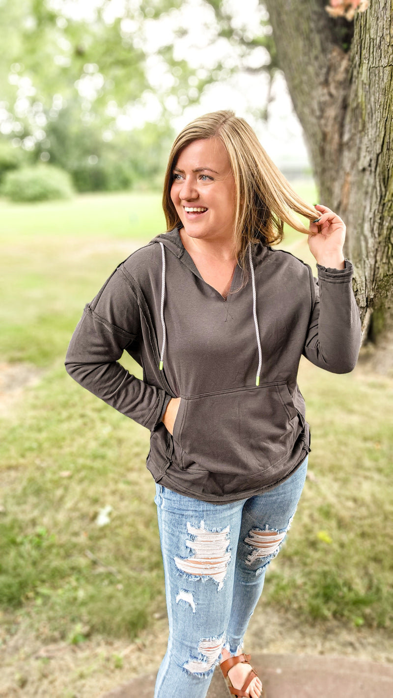 Logan V-Neck French Terry Hoodie