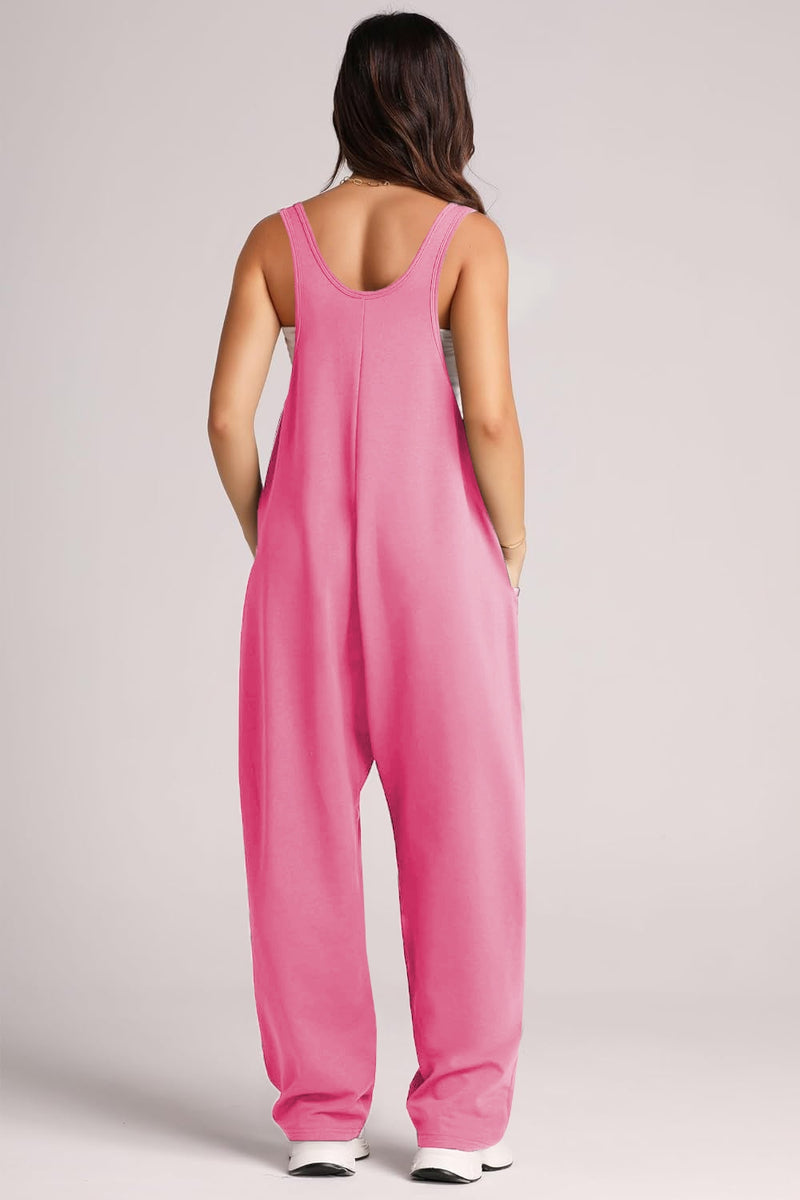 Monica Wide Strap Jumpsuit with Pockets