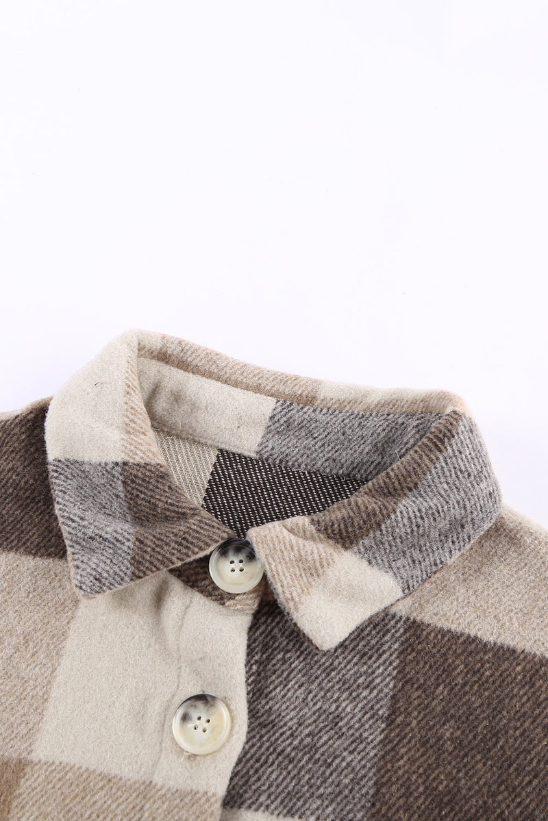 Plaid to Meet You Buttoned Pocketed Shacket