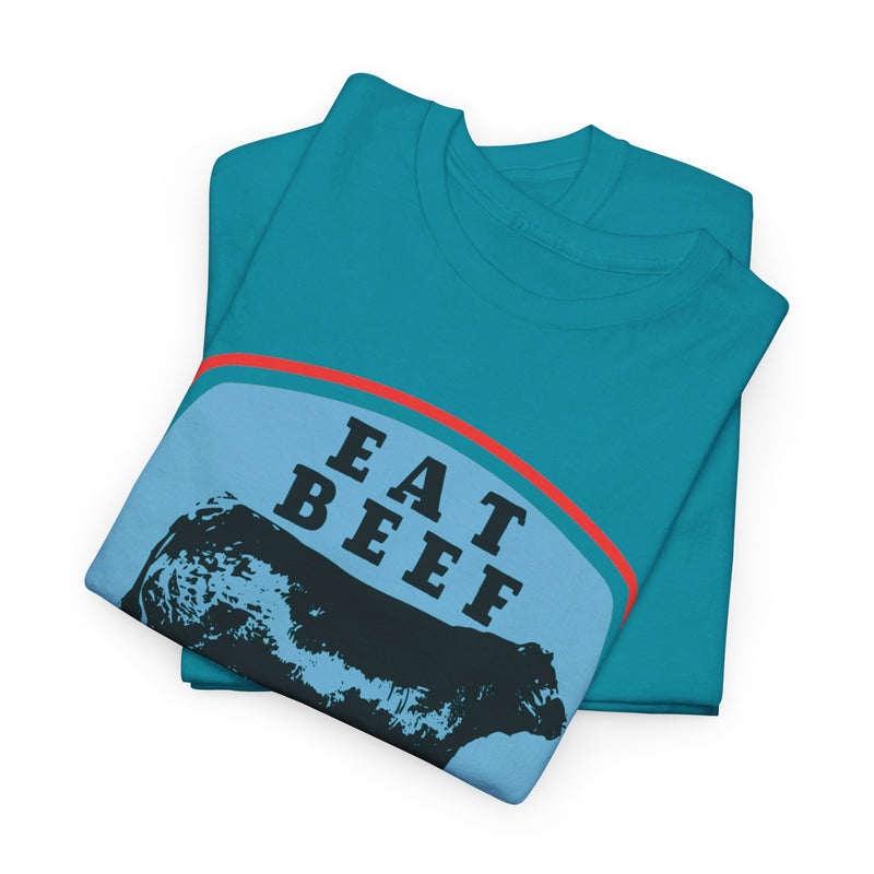 Eat Beef Blue Patch Tee