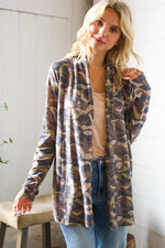 Stand Out Camo Cozy Open Cardigan