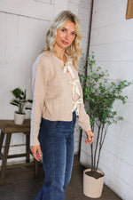 Fall Flirtations Bow Cable Knit Cardigan