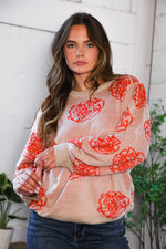 One Wild Rose Coral Cozy Sweater