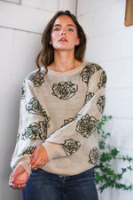 One Wild Rose Olive Cozy Sweater
