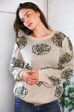 One Wild Rose Olive Cozy Sweater