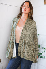 Prowl Around Peplum Open Cardigan