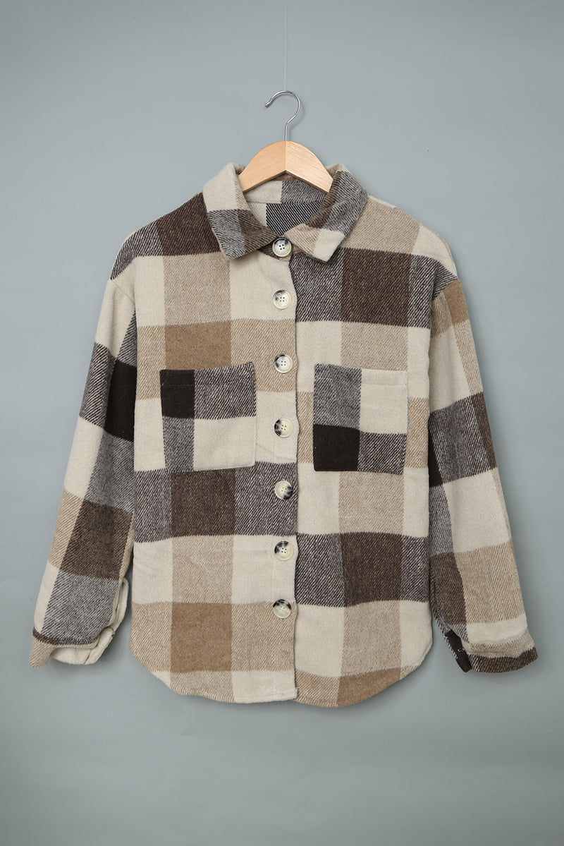 Plaid to Meet You Buttoned Pocketed Shacket
