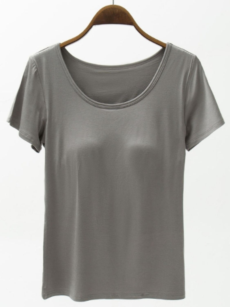 Finally Free Round Neck Modal T-Shirt with Bra