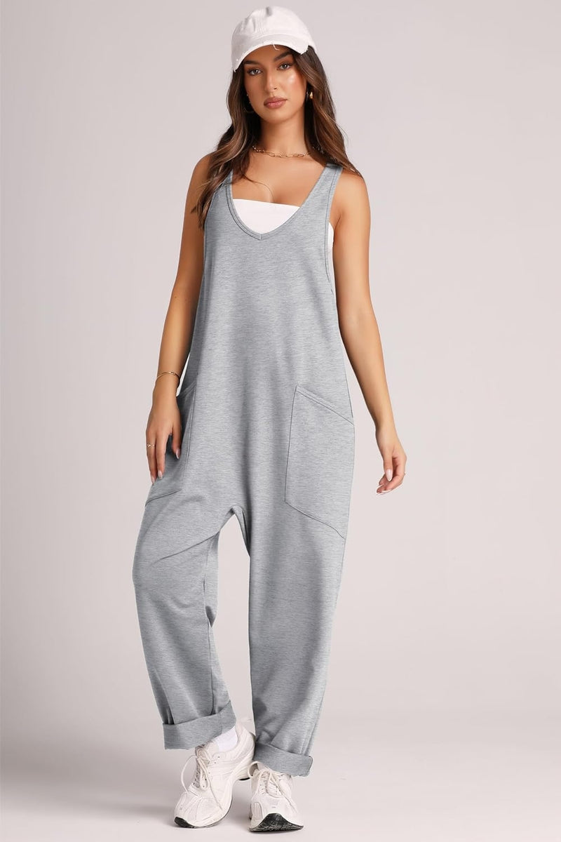 Monica Wide Strap Jumpsuit with Pockets