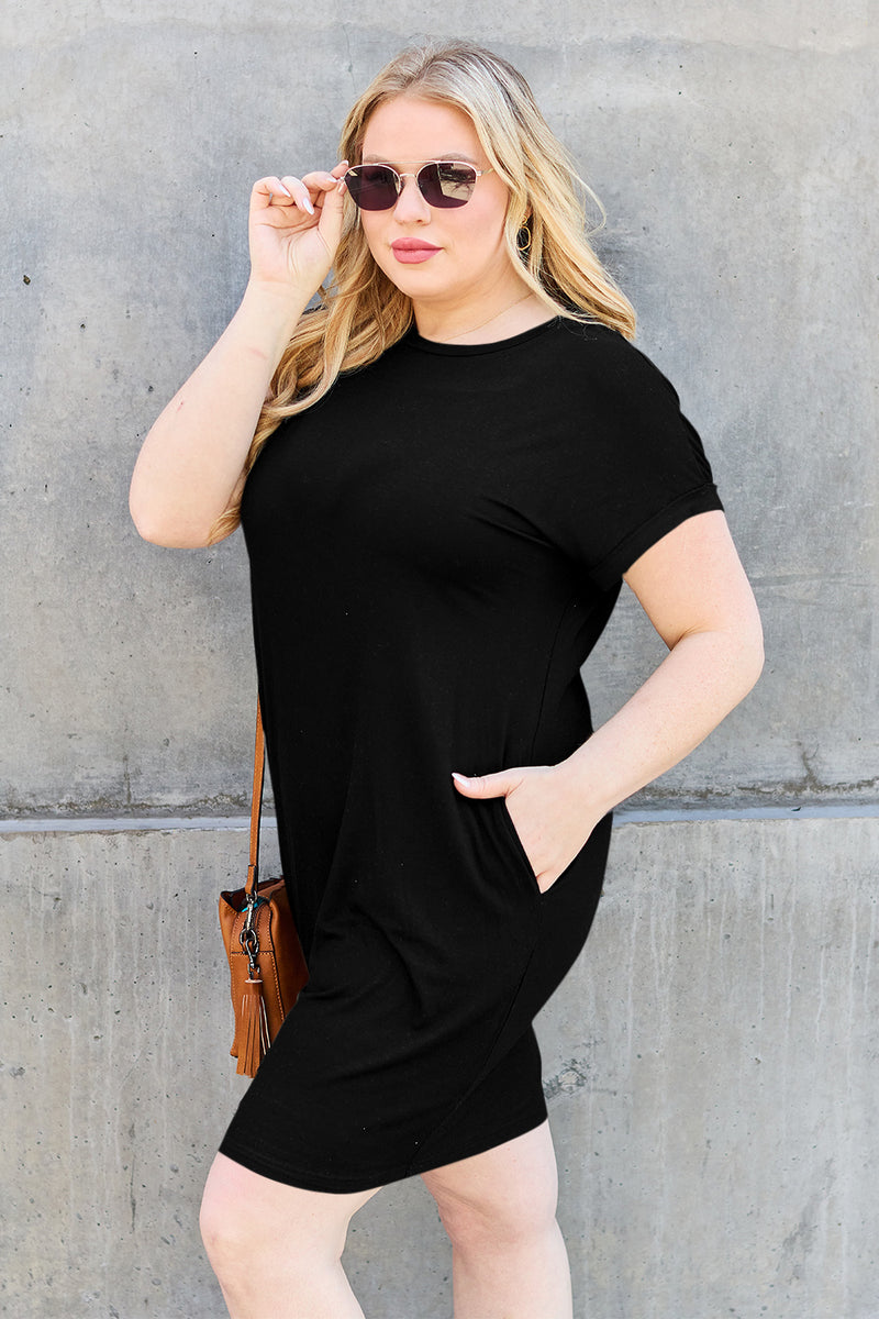 Black Bamboo Dress with Pockets