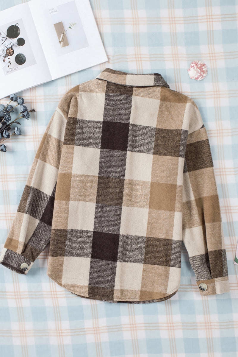 Plaid to Meet You Buttoned Pocketed Shacket