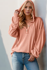 Casual Day Out Half Button Light Weight Hoodie