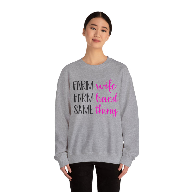 Farm Wife Farm Hand Crewneck Sweatshirt