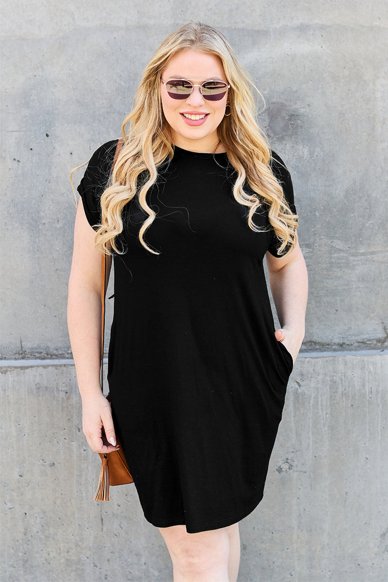 Black Bamboo Dress with Pockets
