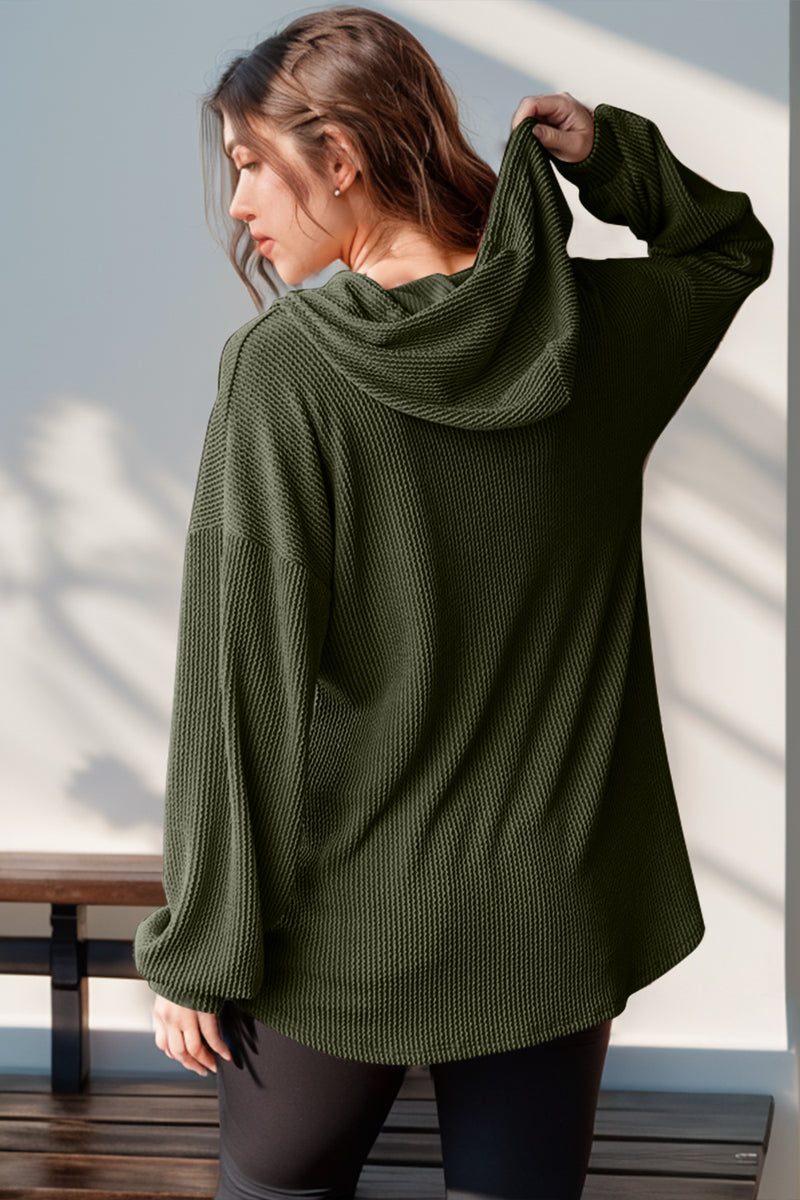 Casual Day Out Half Button Light Weight Hoodie