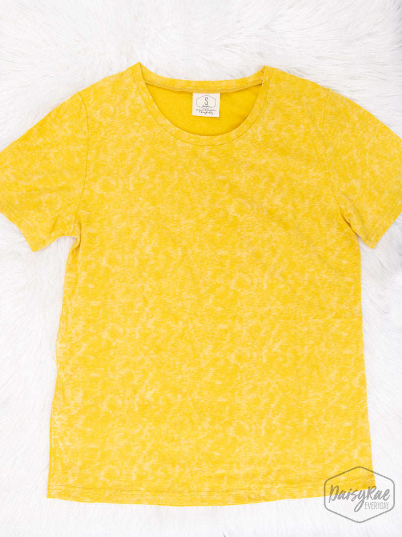 Staying for Sunshine Yellow Tie Dye Tee